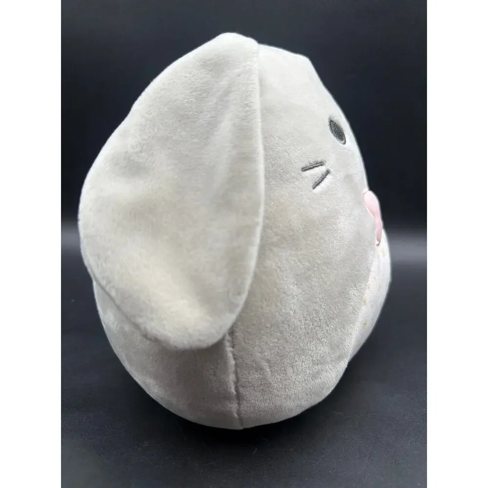 Squishmallows Blake Bunny 8 Inch Gray Plush Pink Bow Gold Stars Easter 2022 NWT
